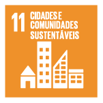 Logotipo do ODS 11: Cidades e comunidades sustentáveis
